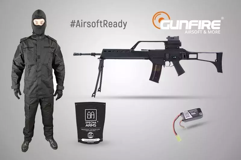 #AirsoftReady Set - replica + BBs + battery + uniform