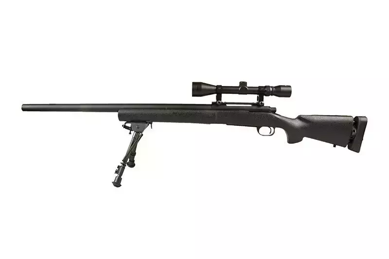 SW-04 Sniper Rifle Replica with scope and bipod (Upgraded) - black 