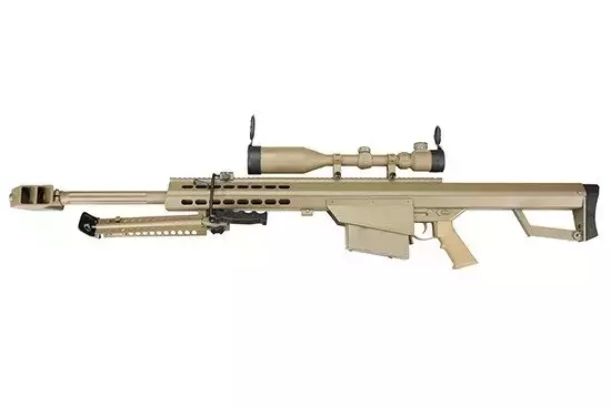 Fusil airsoft sW-02A fusil de sniper CQB avec lunette et bipied - tan