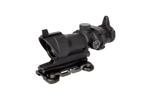 Airsoftová zbraň puškohled ACOG Style 4x32 s osvětlením a montážem QD - černý