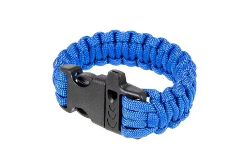 Survivalarmband (Fastex) - blauw