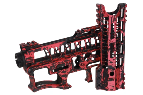 Zestaw Specna Arms x Mancraft CNC Speedsoft Splash Anodised do replik M4/M16 Czarno-Czerwony