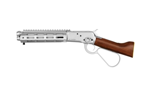 Fusil de airsoft 1873R (madera real) - plata