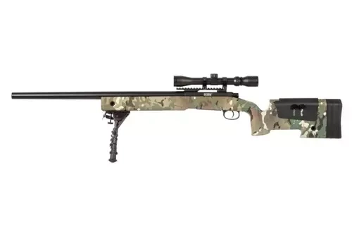Replika karabinu wyborowego SA-S02 CORE™ High Velocity z lunetą i dwójnogiem - MC