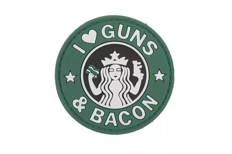 Naszywka 3D - Guns And Bacon - zielona