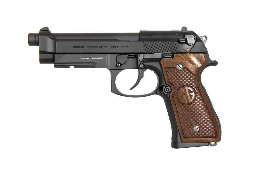 GPM92 réplicas de pistola GP2 edición con empuñadura de nogal - negro